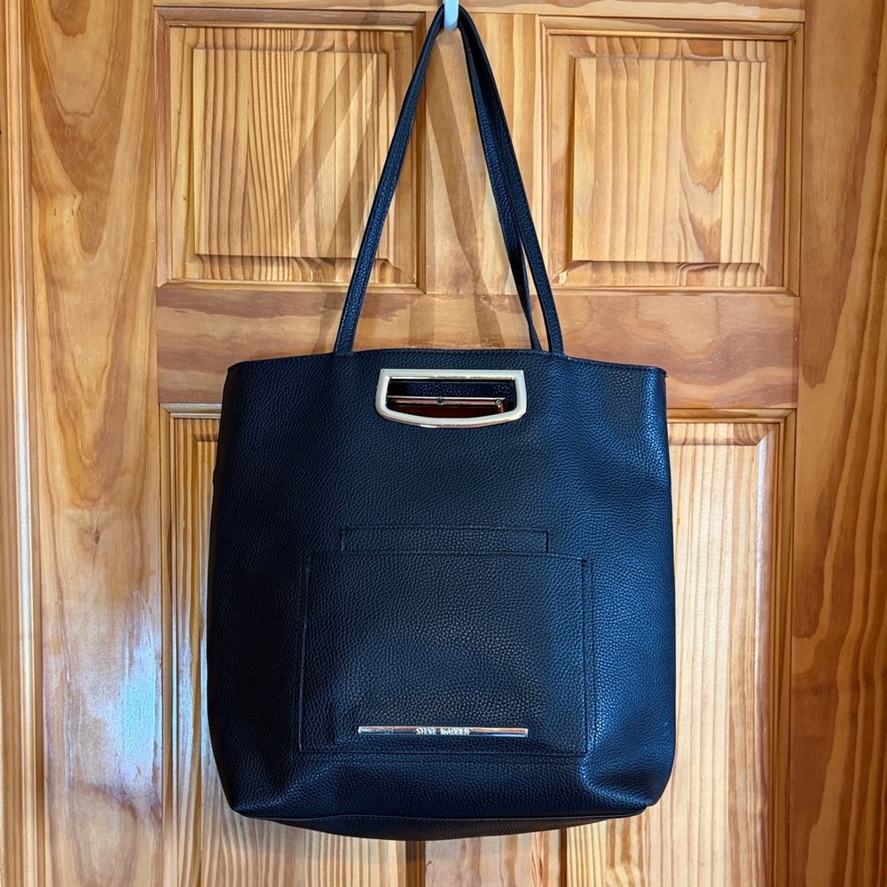 Steve Madden Black Tote Bag with Gold Accents - Women